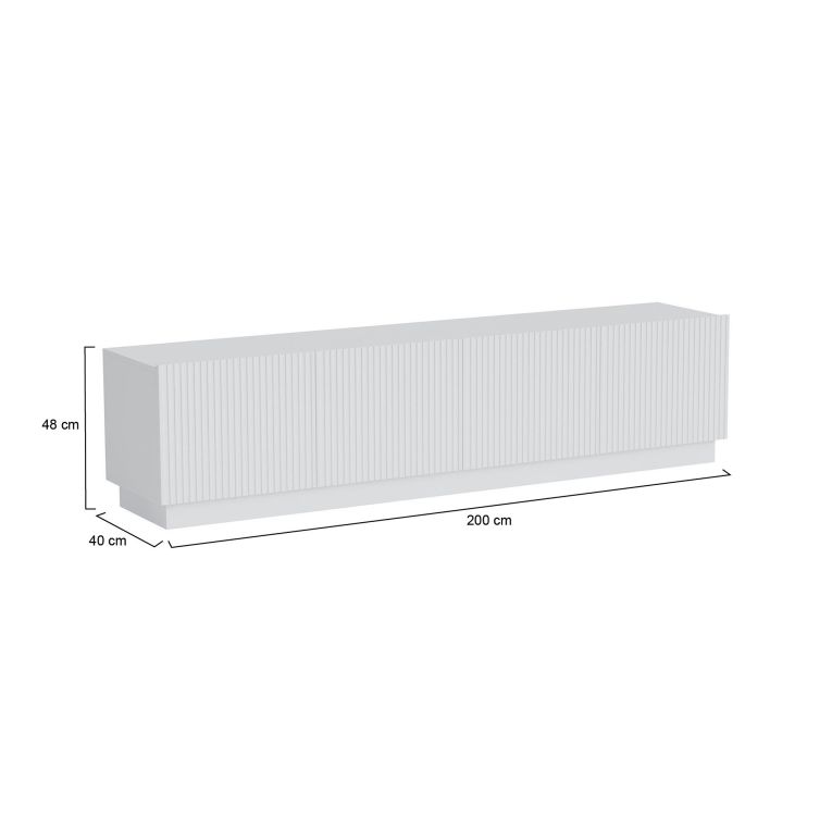Mobile TV bianco 200x40x48h cm 4 ante - Macherio