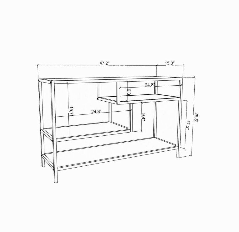 Mobile TV bianco e antracite 120x39x75h cm in legno - Ivette