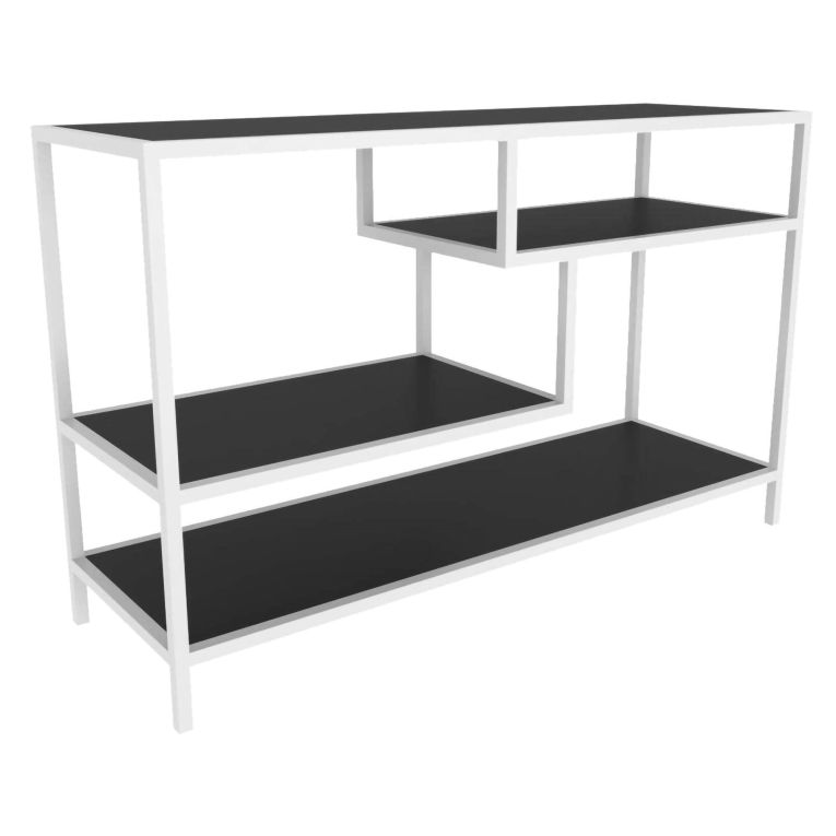 Mobile TV bianco e antracite 120x39x75h cm in legno - Ivette