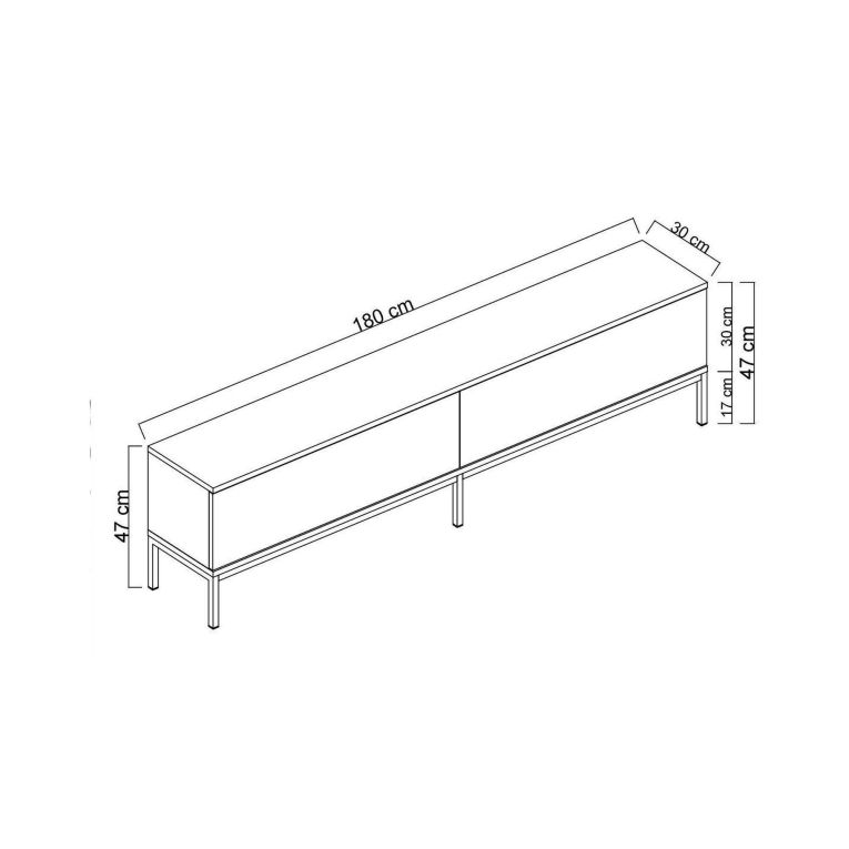 Mobile TV bianco e argento 180x30x47h cm modulabile - Espero