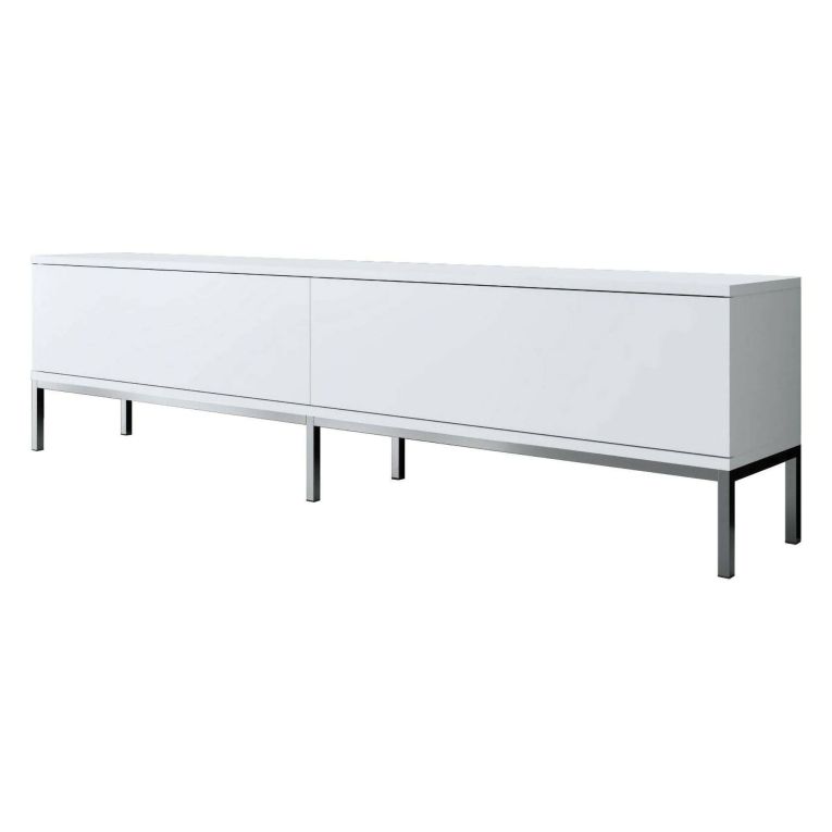 Mobile TV bianco e argento 180x30x47h cm modulabile - Espero