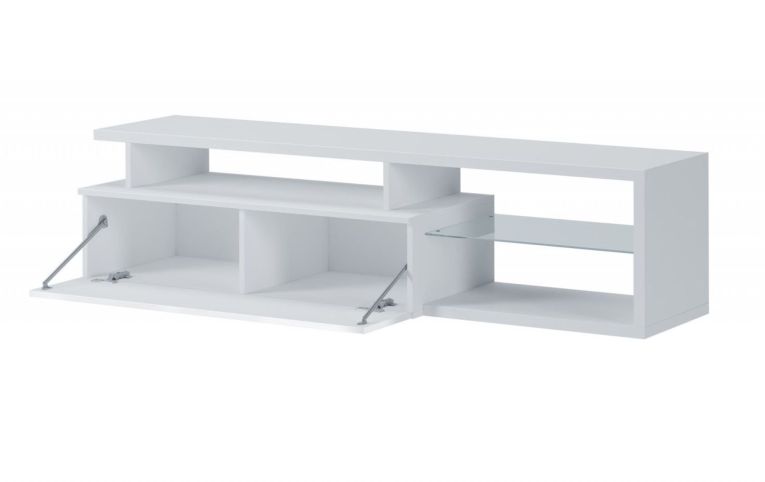 Mobile TV bianco e bianco lucido 160x38x41h cm in legno - Gisella
