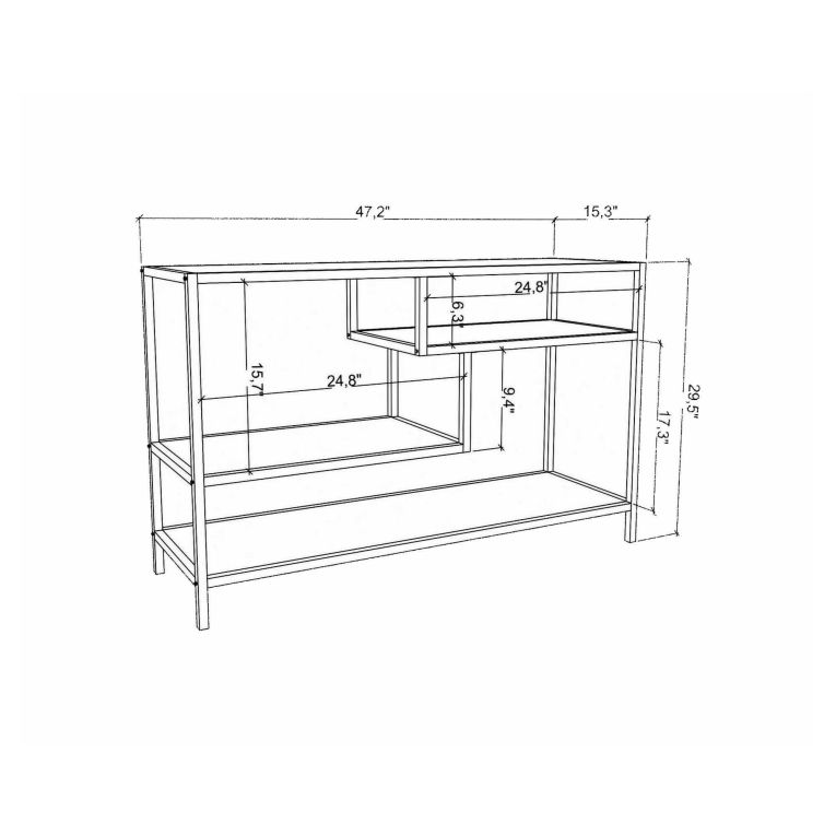 Mobile TV bianco e nero 120x39x75h cm in legno - Ivette