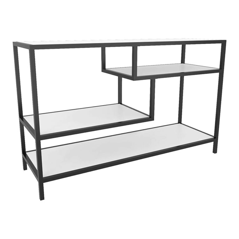 Mobile TV bianco e nero 120x39x75h cm in legno - Ivette