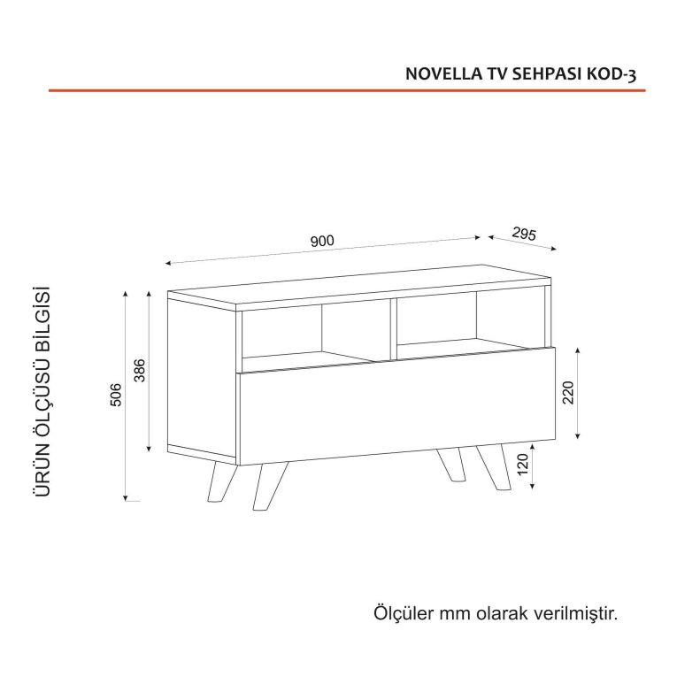 Mobile TV bianco e noce 90x29x50h cm in legno - Mun