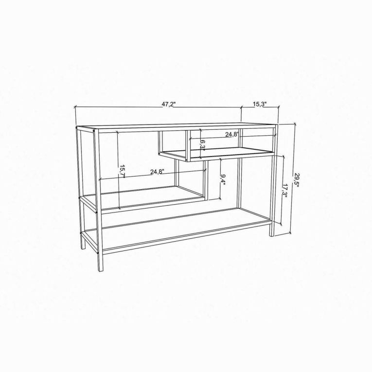 Mobile TV bianco e rovere 120x39x75h cm in legno - Ivette