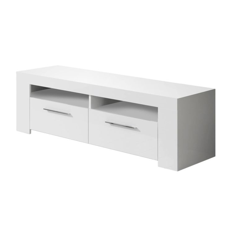 Mobile TV bianco lucido 120x42x40h cm 2 ante - Sparaxis