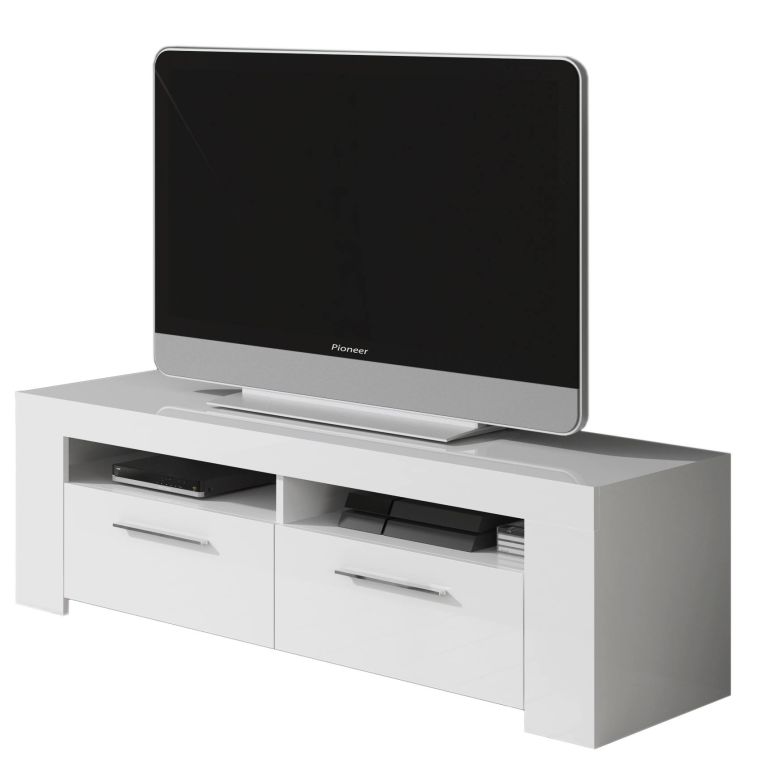 Mobile TV bianco lucido 120x42x40h cm 2 ante - Sparaxis