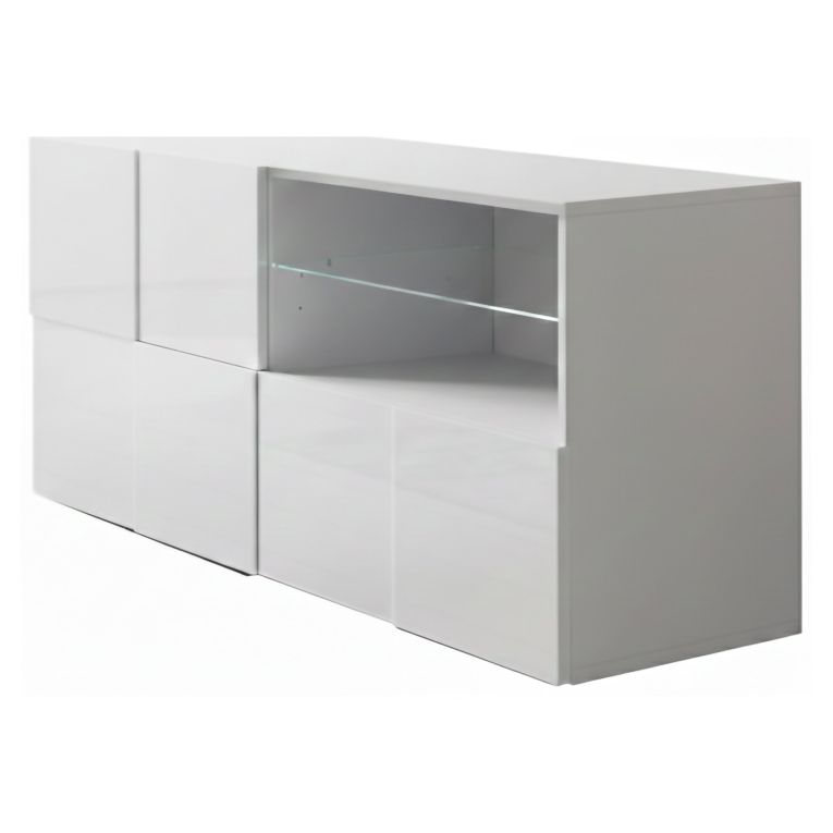 Mobile TV bianco lucido 122x43x57h cm in legno - Ward