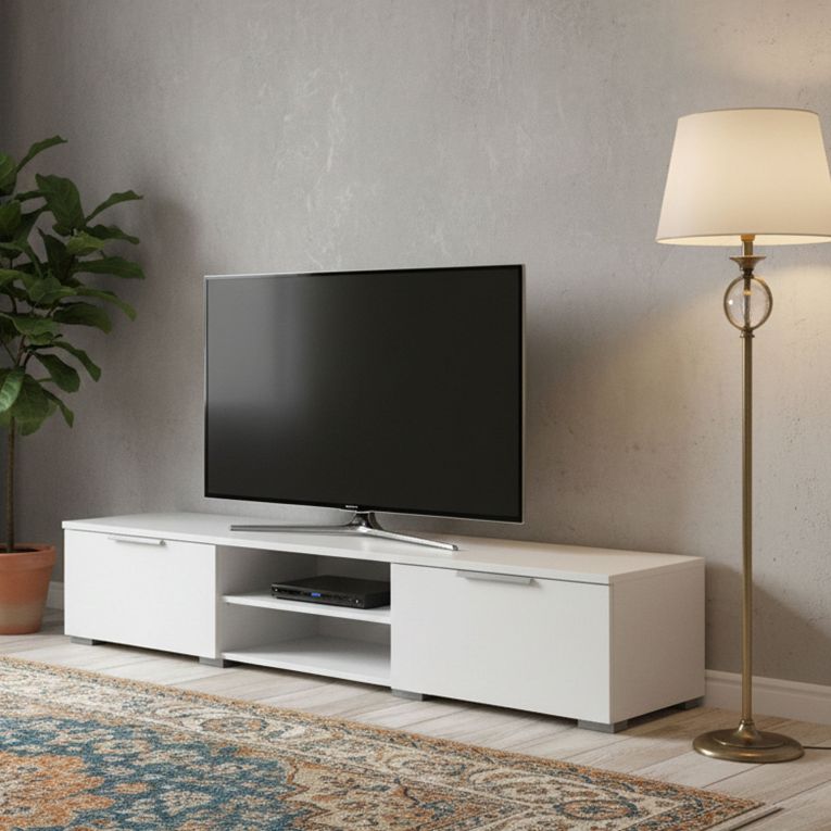Mobile TV bianco lucido 172x39x33h cm in legno - Ammiro