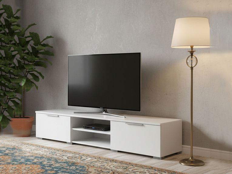 Mobile TV bianco lucido 172x39x33h cm in legno - Ammiro