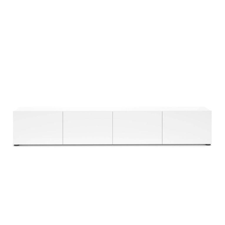 Mobile TV bianco lucido 225x38x39h cm 4 ante - Ame