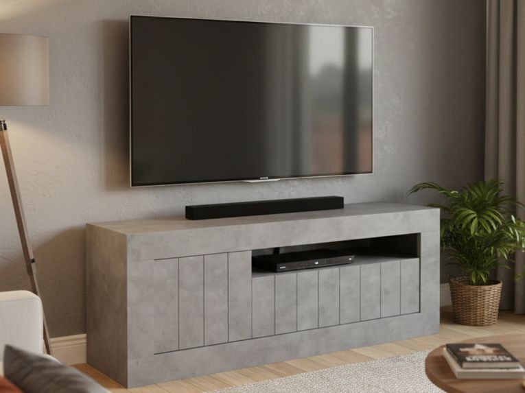 Mobile TV cemento 138x42x56h cm 3 ante - Iole