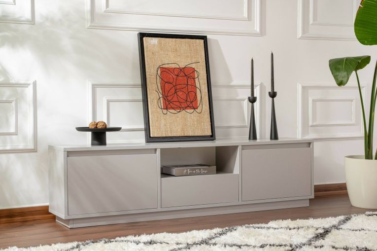 Mobile TV grigio 160x29x42h cm 3 ante - Morrigan