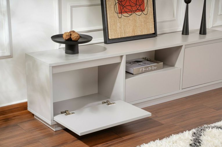 Mobile TV grigio 160x29x42h cm 3 ante - Morrigan