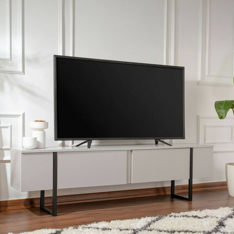 Mobile TV grigio e nero 180x29x50h cm 2 ante - Lilith