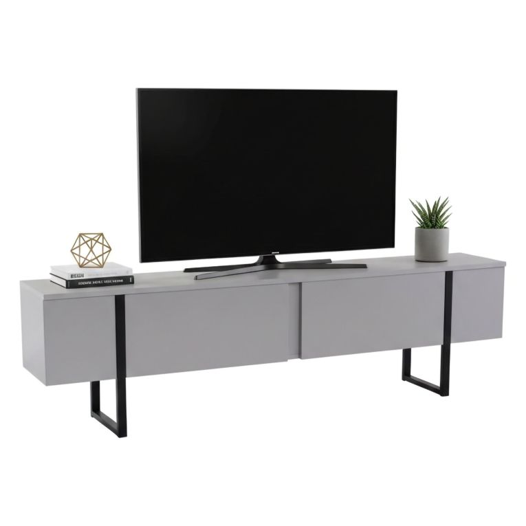 Mobile TV grigio e nero 180x29x50h cm 2 ante - Lilith