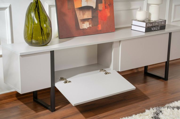 Mobile TV grigio e nero 180x29x50h cm 2 ante - Lilith