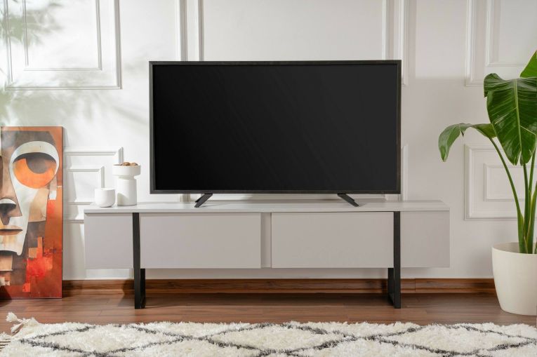 Mobile TV grigio e nero 180x29x50h cm 2 ante - Lilith