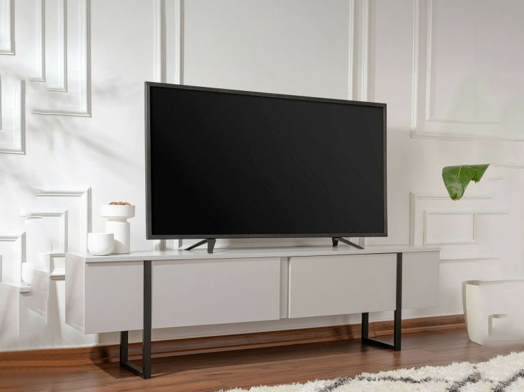 Mobile TV grigio e nero 180x29x50h cm 2 ante - Lilith