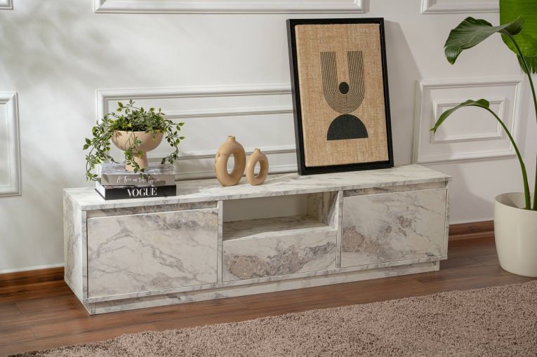 Mobile TV marmo 160x29x42h cm 3 ante - Morrigan