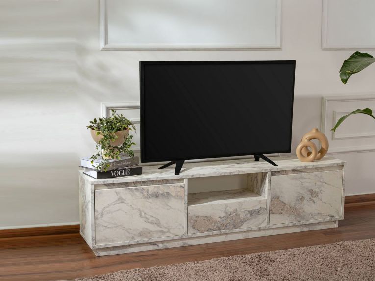 Mobile TV marmo 160x29x42h cm 3 ante - Morrigan