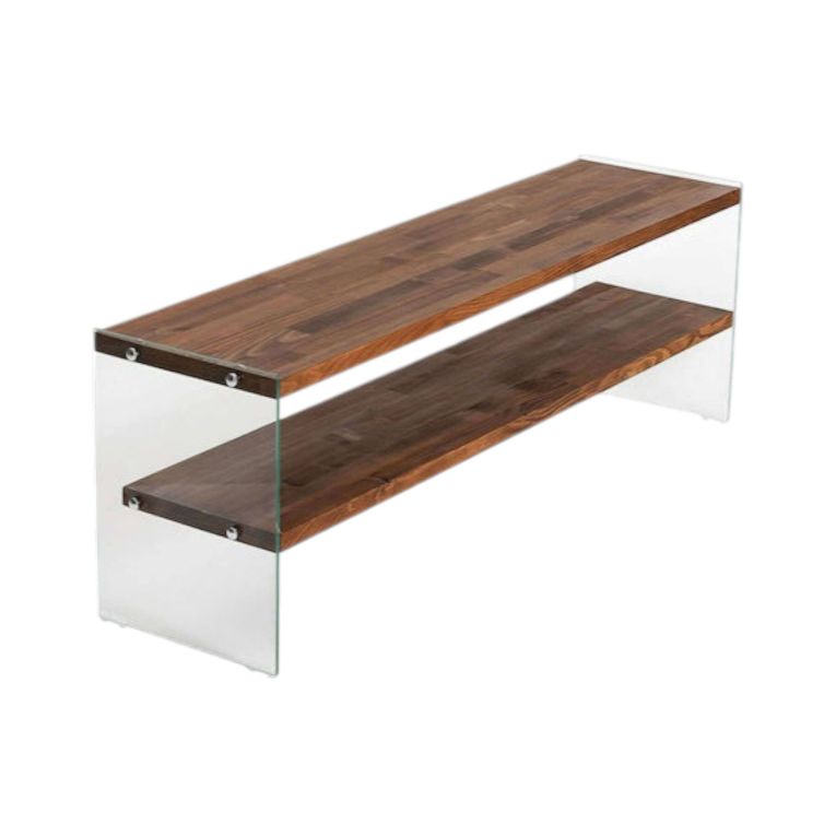 Mobile TV marrone e trasparente 140x35x45h cm in legno - Umbria