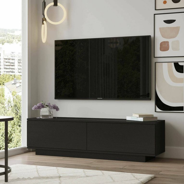 Mobile TV nero 140x35x38h cm 2 ante - Goro