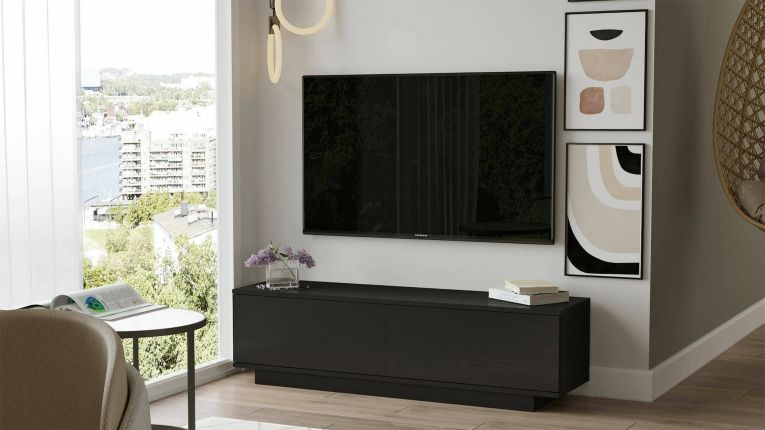 Mobile TV nero 140x35x38h cm 2 ante - Goro