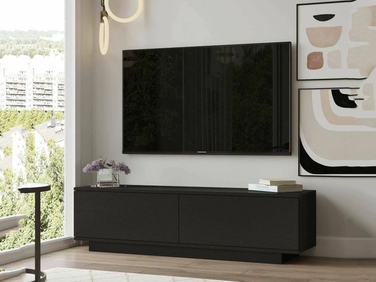 Mobile TV nero 140x35x38h cm 2 ante - Goro