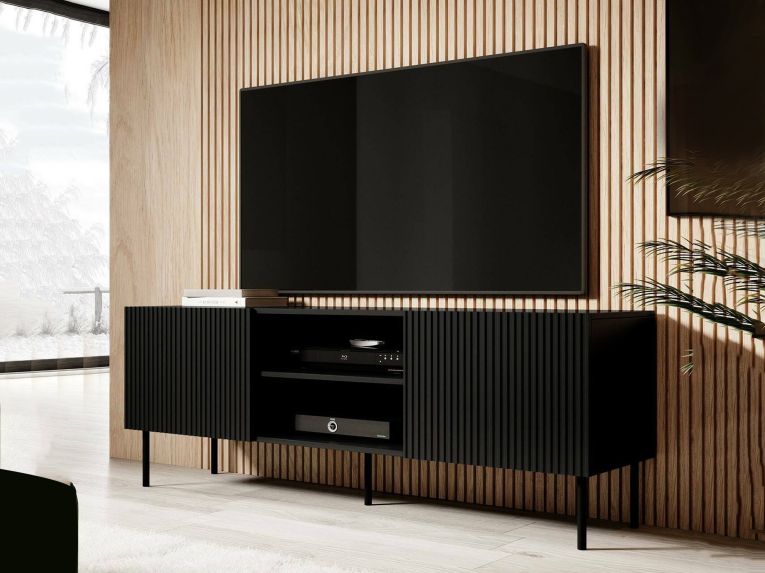Mobile TV nero 150x42x52h cm 3 ante - Molini
