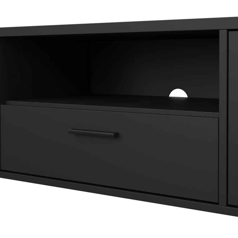 Mobile TV nero 177x39x38h cm 2 ante e 1 cassetto - Giaele