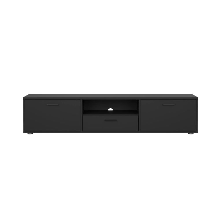 Mobile TV nero 177x39x38h cm 2 ante e 1 cassetto - Giaele