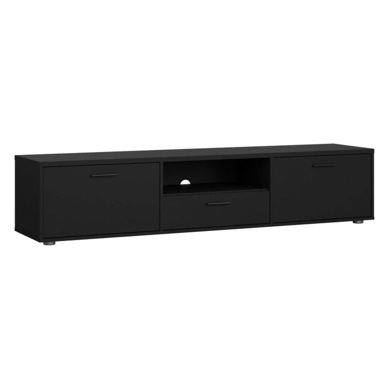 Mobile TV nero 177x39x38h cm 2 ante e 1 cassetto - Giaele