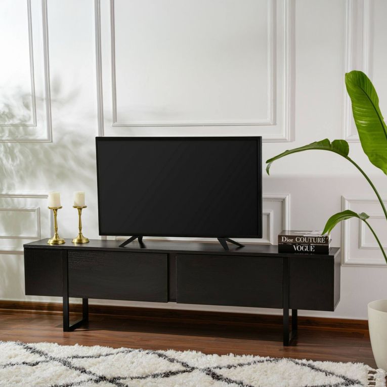 Mobile TV nero 180x29x50h cm 2 ante - Lilith