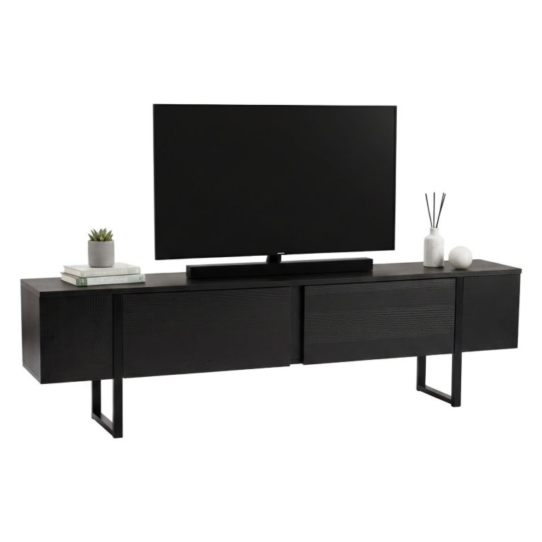 Mobile TV nero 180x29x50h cm 2 ante - Lilith