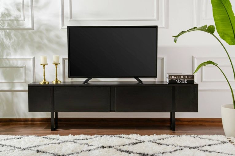 Mobile TV nero 180x29x50h cm 2 ante - Lilith