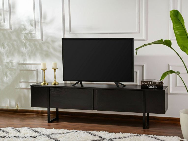 Mobile TV nero 180x29x50h cm 2 ante - Lilith