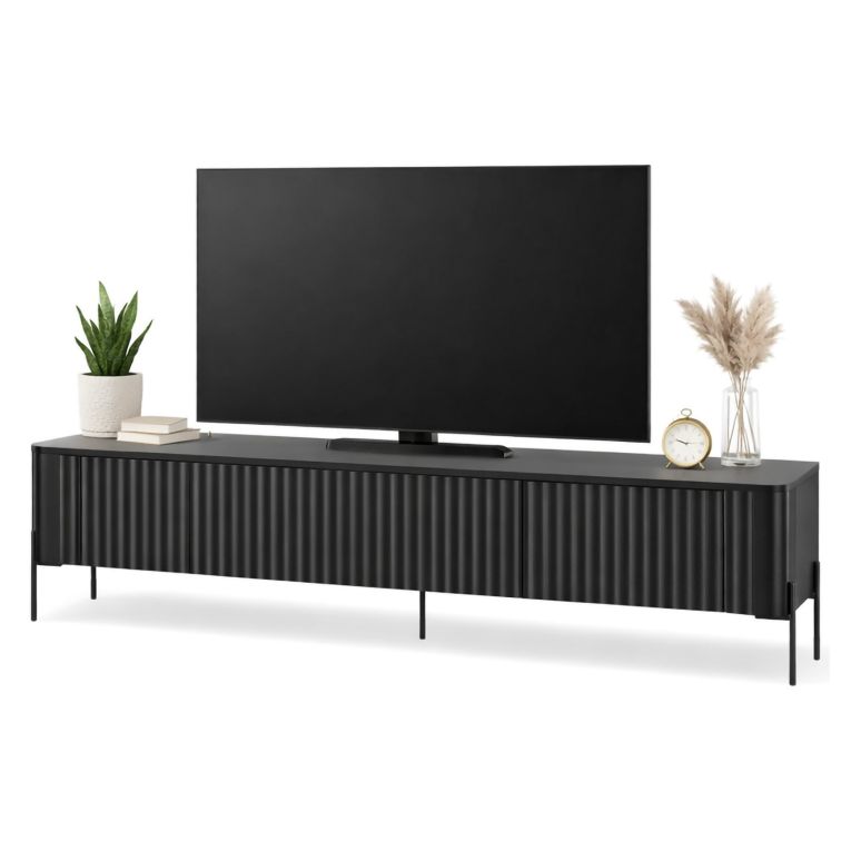 Mobile TV nero 190x39x50h cm 4 ante - Brembana