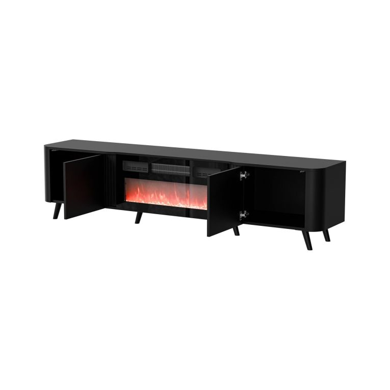 Mobile TV nero 190x40x58h cm 2 ante - Vicino