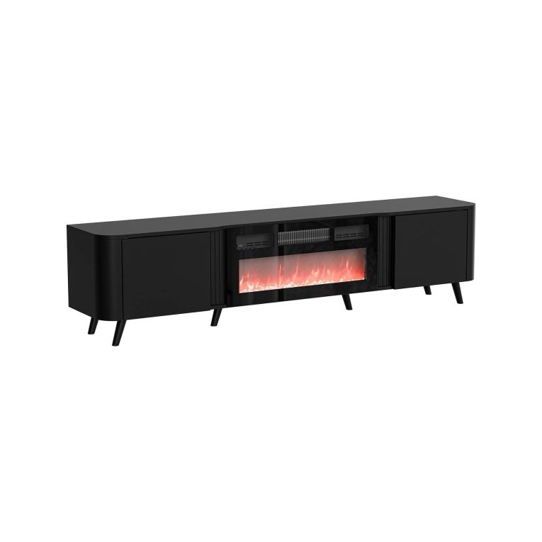 Mobile TV nero 190x40x58h cm 2 ante - Vicino