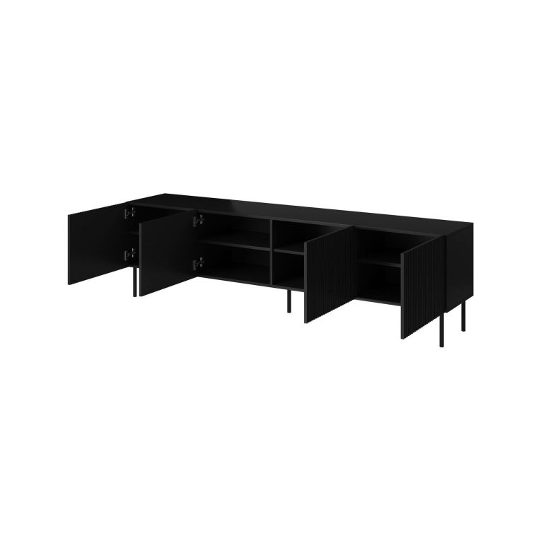 Mobile TV nero 200x42x52h cm 4 ante - Priocca