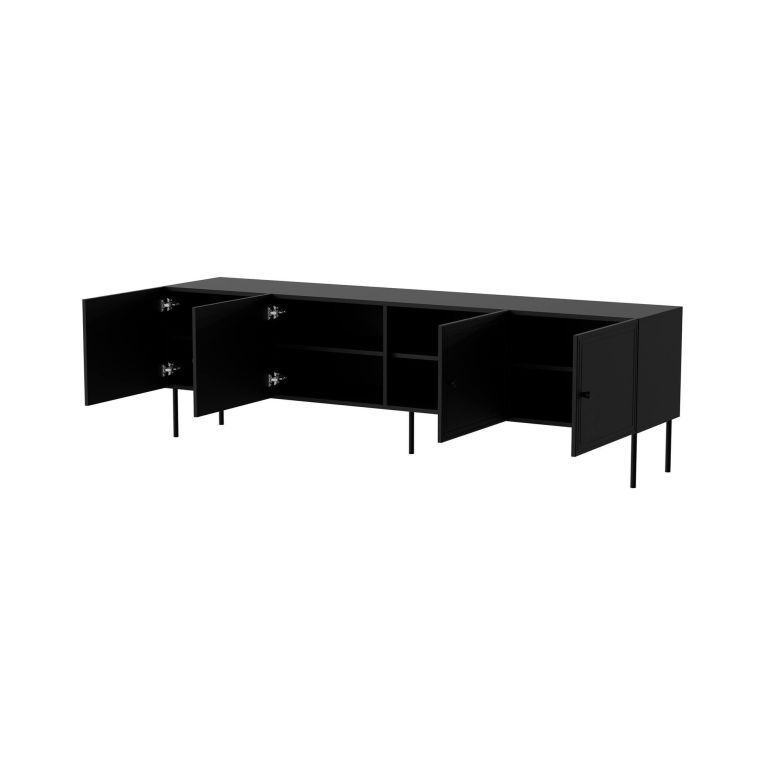 Mobile TV nero 201x40x60h cm 4 ante - Piode