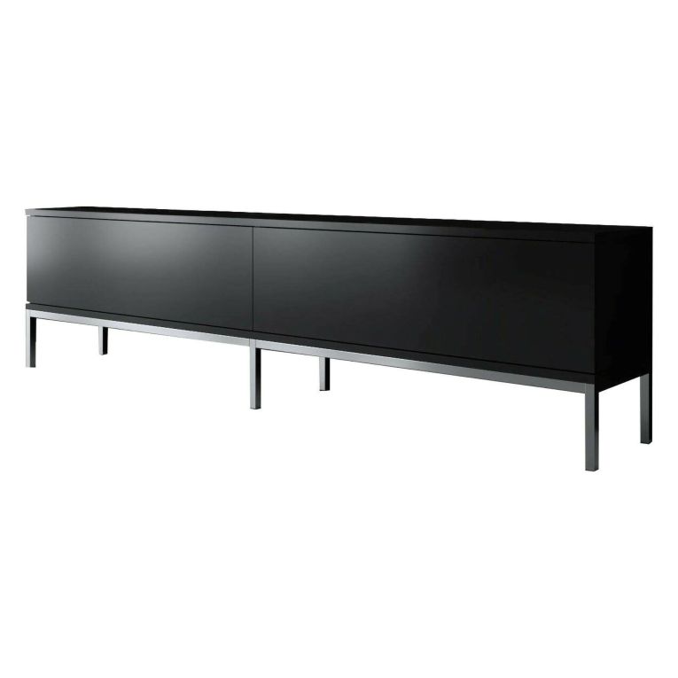 Mobile TV nero e argento 180x30x47h cm modulabile - Espero