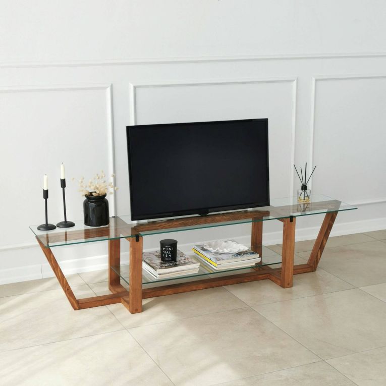 Mobile TV noce 158x35x35h cm in legno - Arienzo
