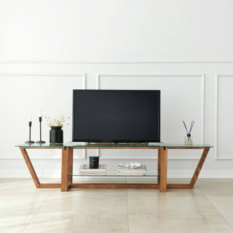 Mobile TV noce 158x35x35h cm in legno - Arienzo