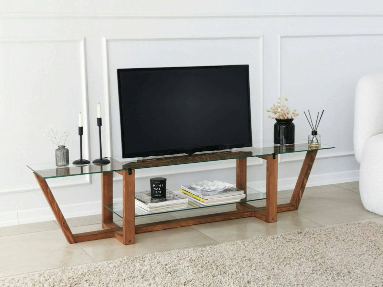 Mobile TV noce 158x35x35h cm in legno - Arienzo