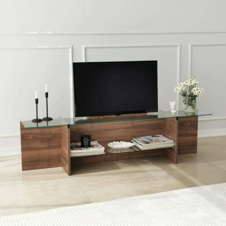 Mobile TV noce 158x35x40h cm - Bellano