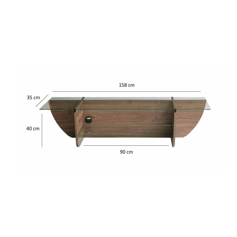 Mobile TV noce 158x35x40h cm in legno - Kasuga