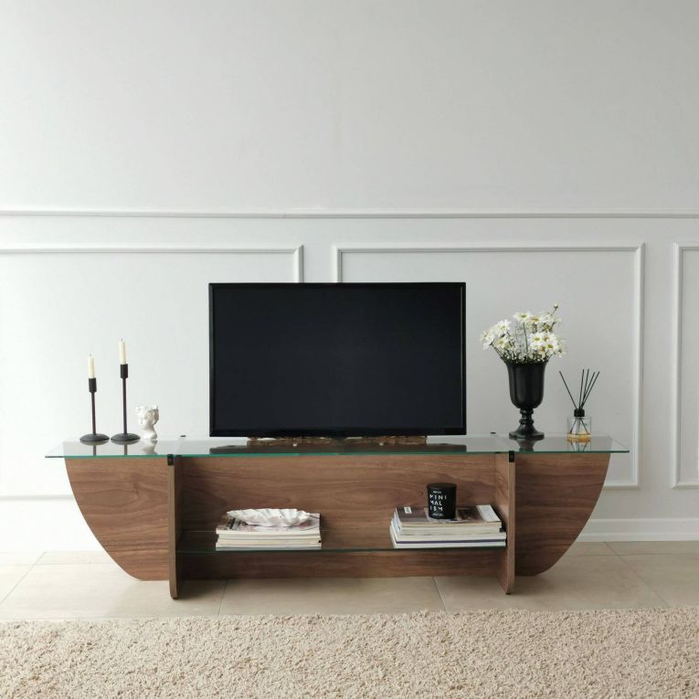 Mobile TV noce 158x35x40h cm in legno - Kasuga